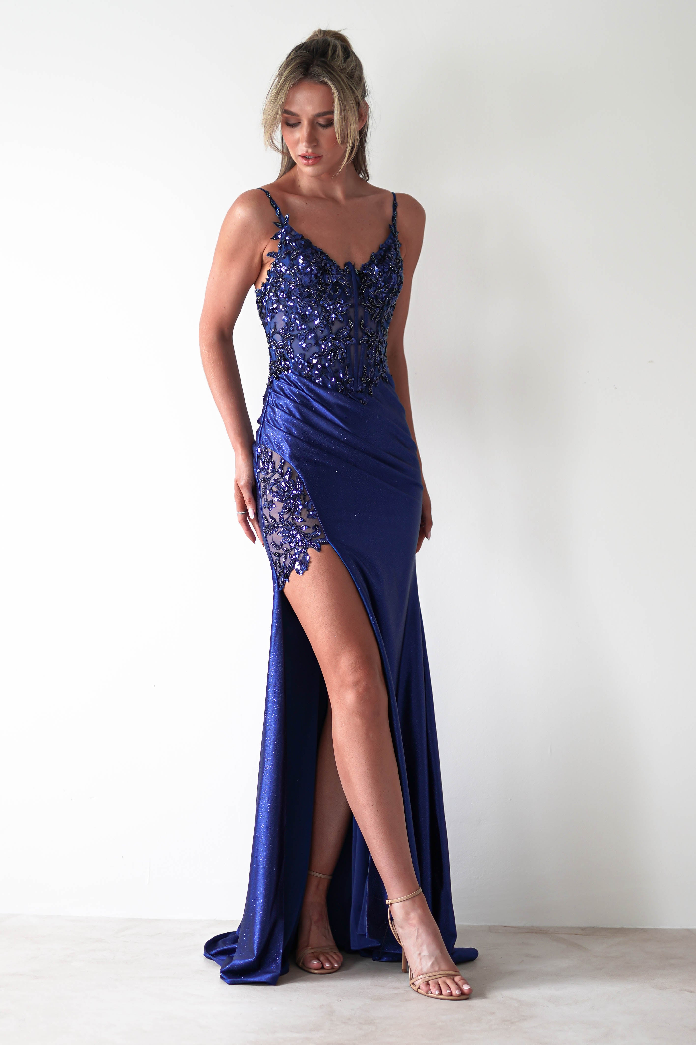 Vestido Regina Azul Noite