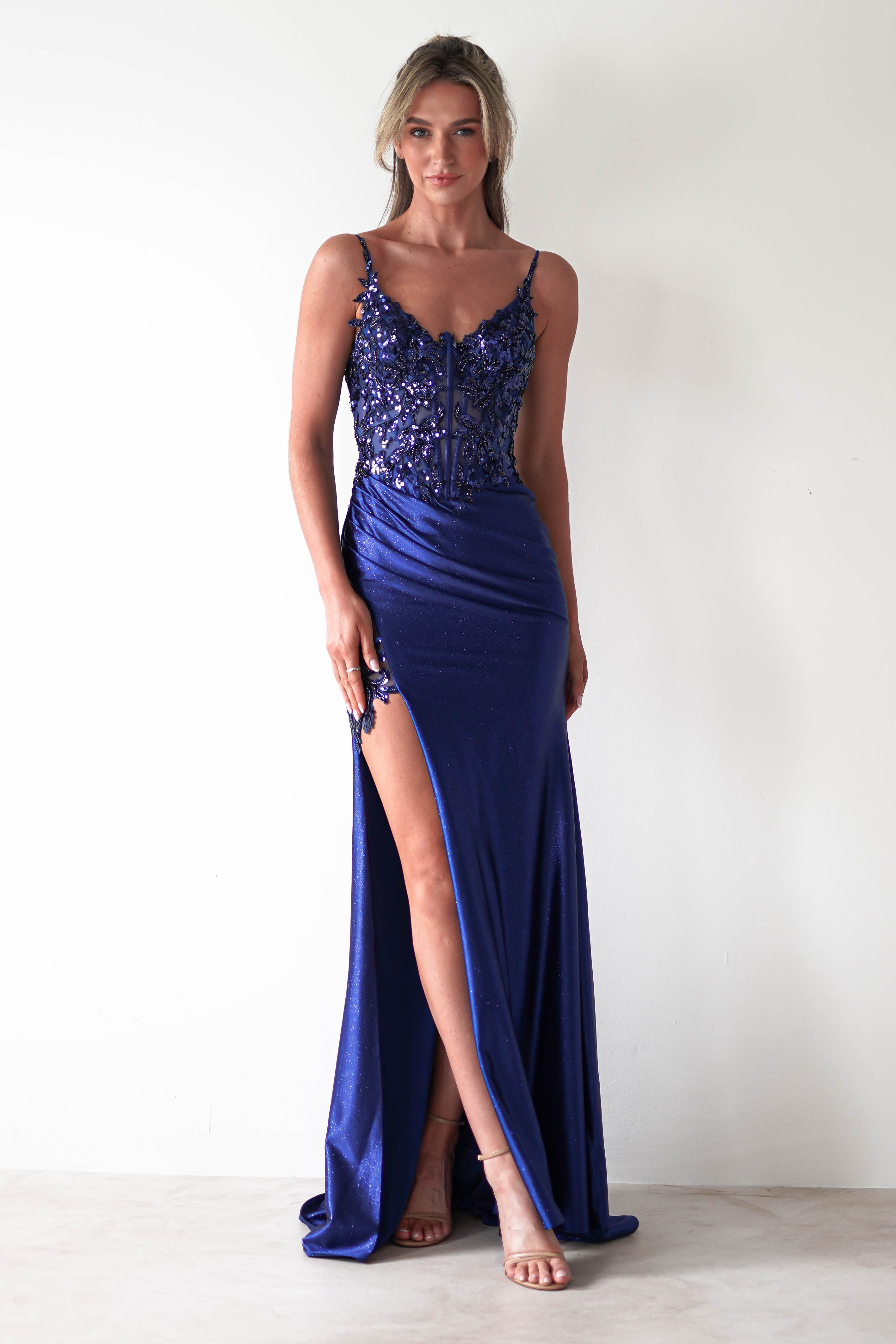 Vestido Regina Azul Noite