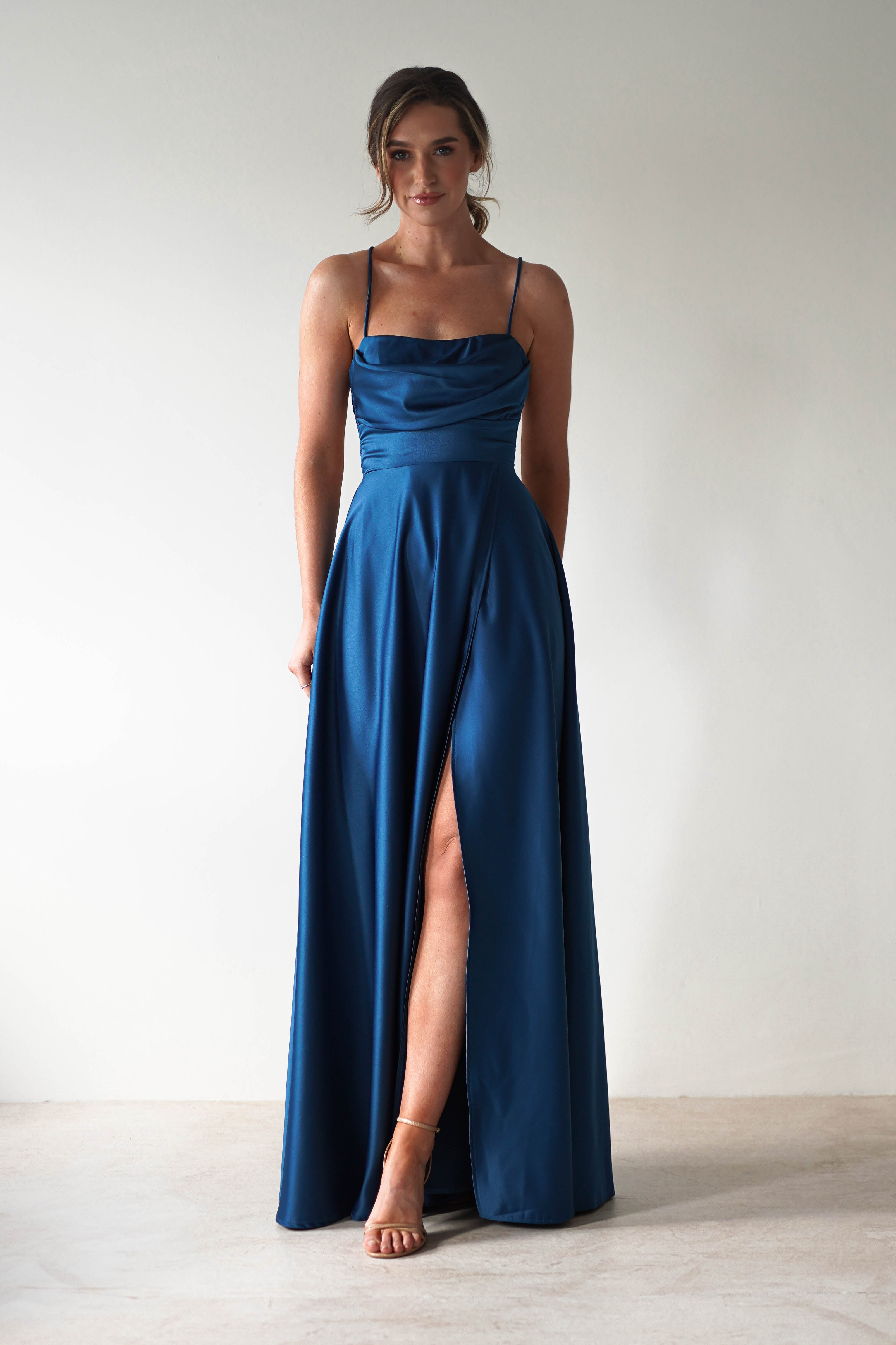 Vestido Shantal Azul-Petróleo Oceano