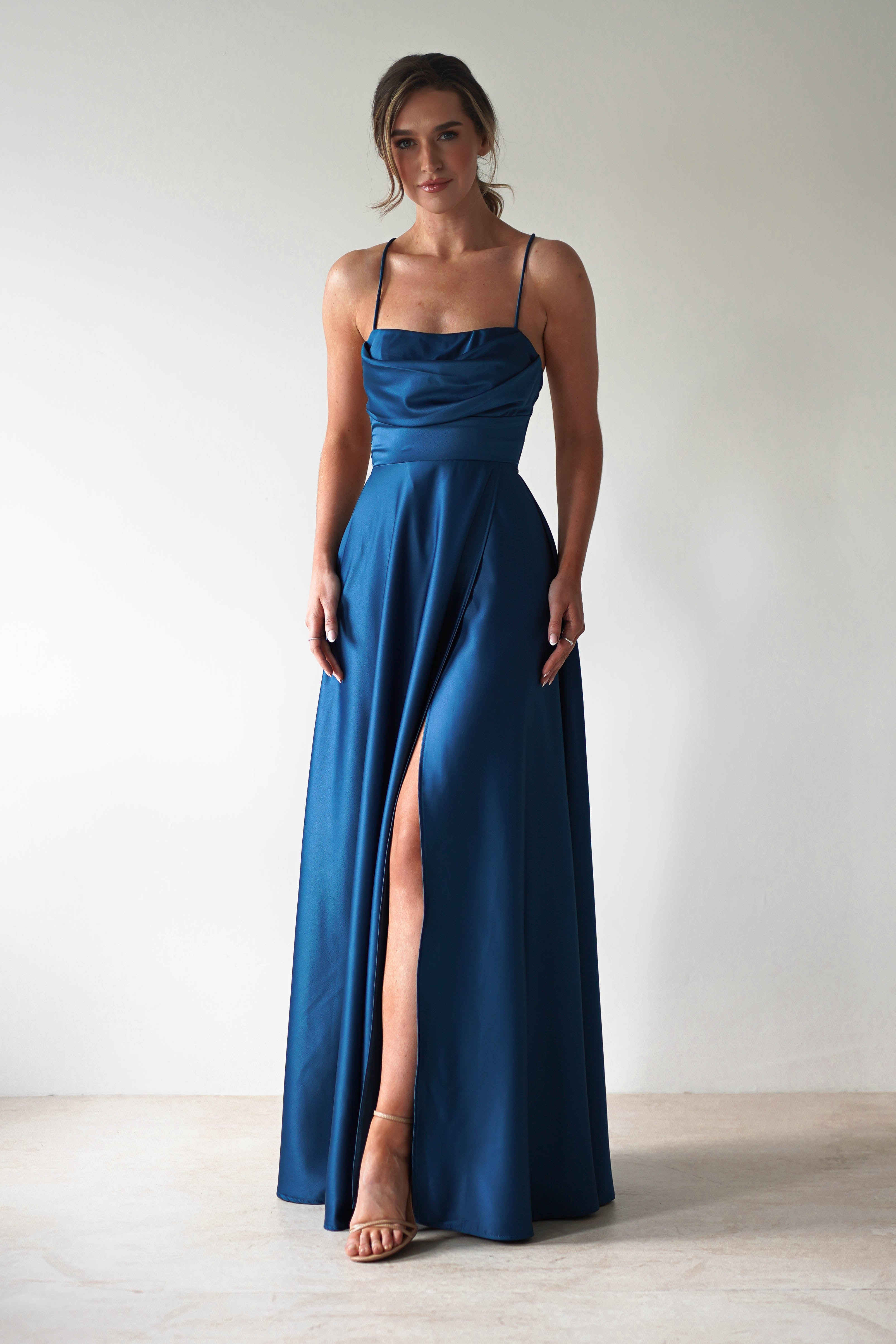 Vestido Shantal Azul-Petróleo Oceano