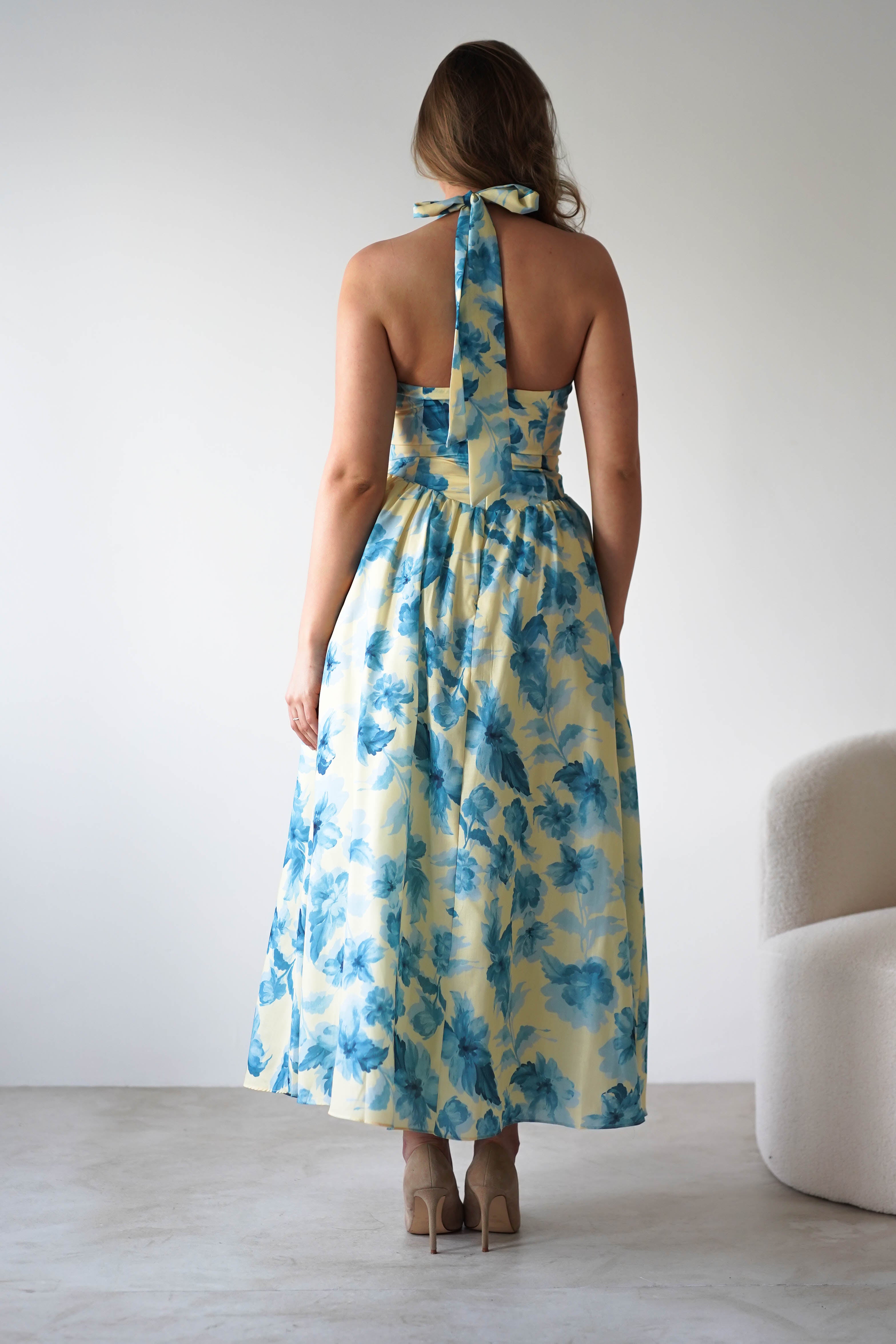 Vestido Sabine Amarelo & Azul