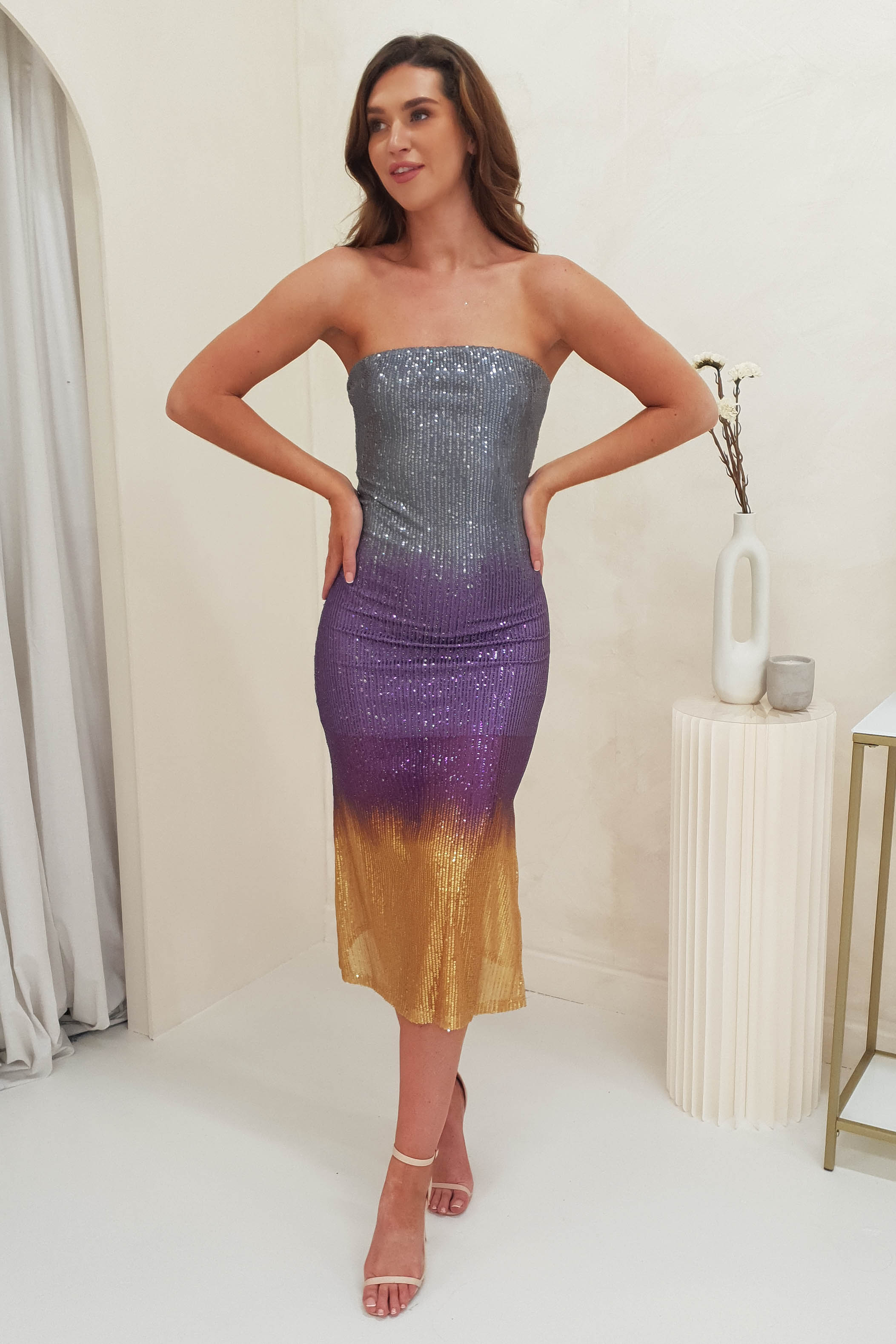 Vestido Neva Degradê de Cinza
