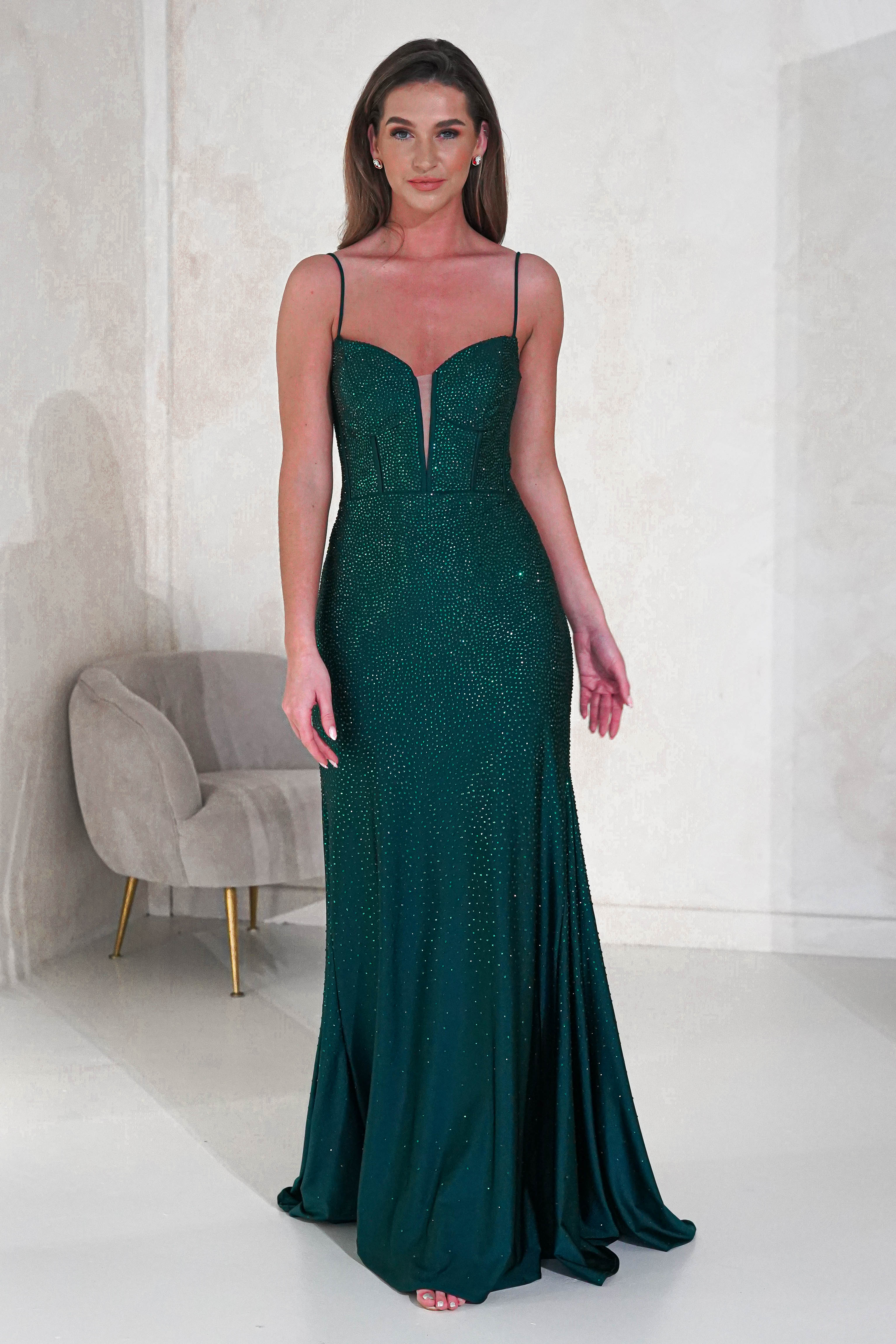 Vestido Sabrina Verde Esmeralda