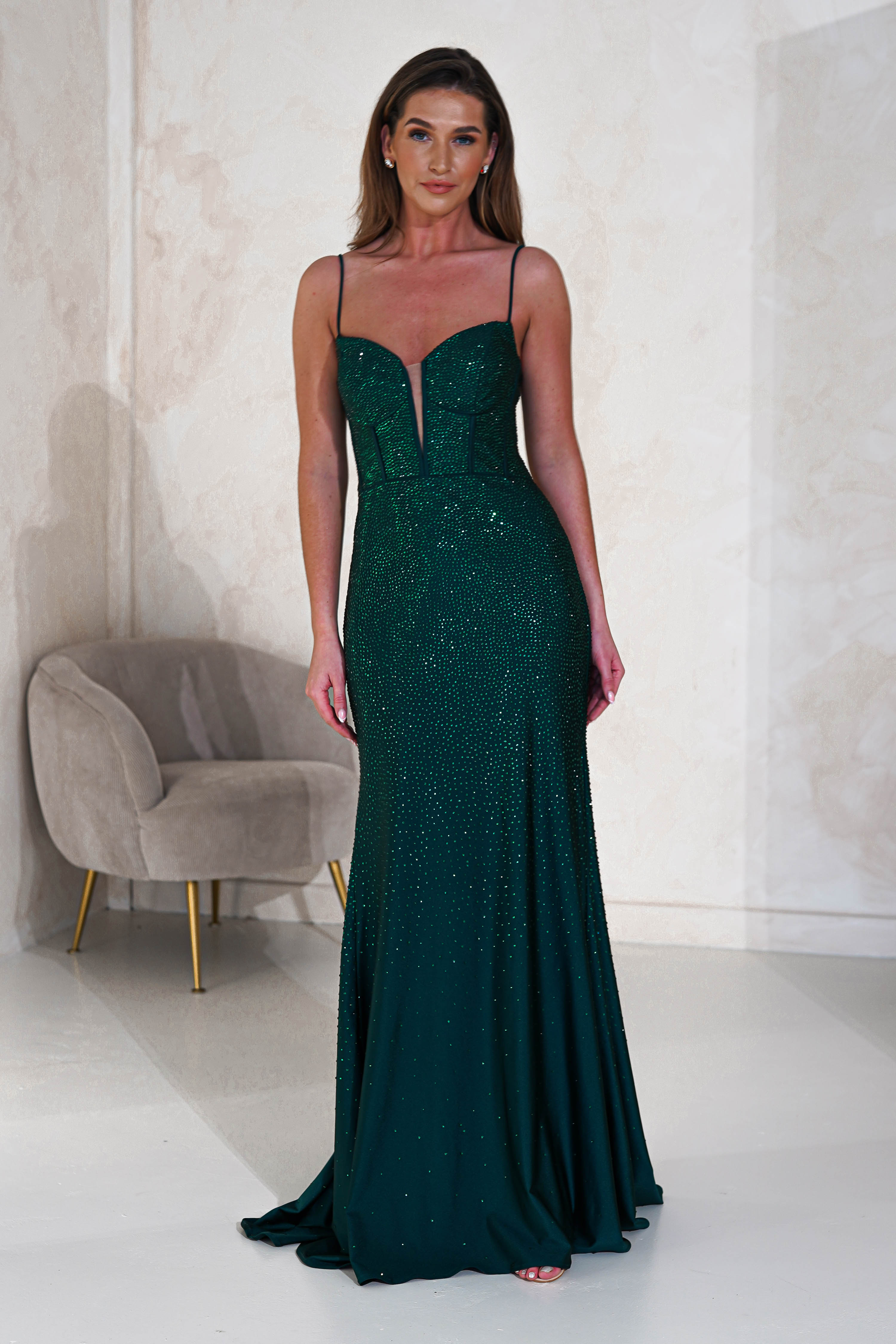 Vestido Sabrina Verde Esmeralda