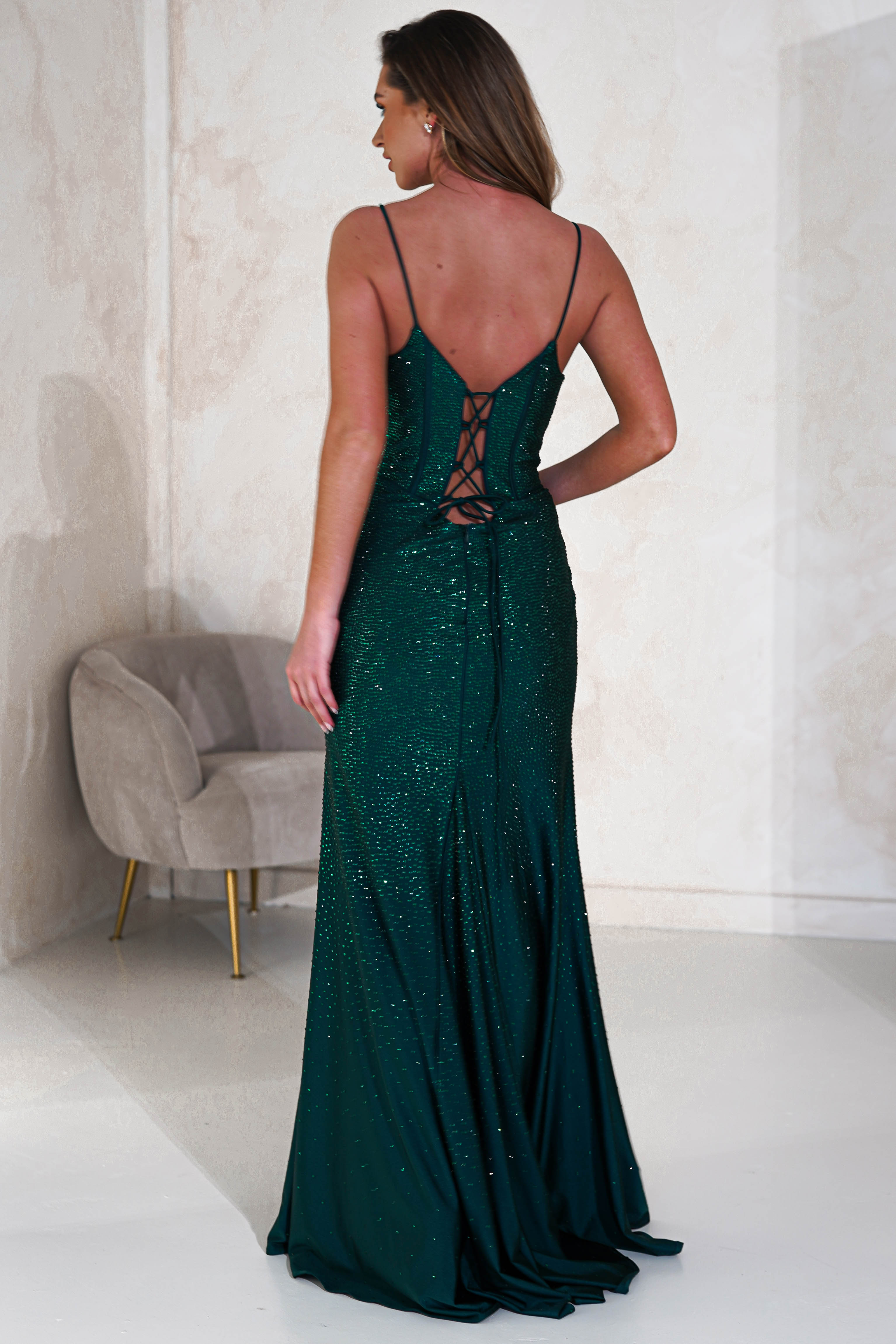 Vestido Sabrina Verde Esmeralda